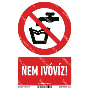 Nem ivóvíz! matrica / tábla (ISO 7010-P005 piktogram + felirat)