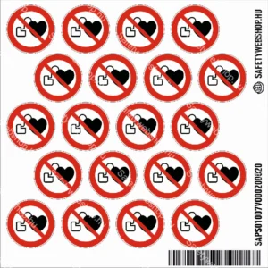 Szívritmusszabályzóval belépni tilos! matrica (ISO 7010-P007 piktogram)