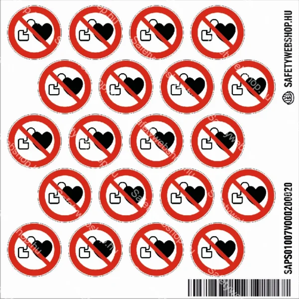 Szívritmusszabályzóval belépni tilos! matrica (ISO 7010-P007 piktogram) - Image 2