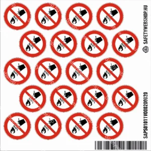 Vízzel oltani tilos! matrica (ISO 7010-P011 piktogram)
