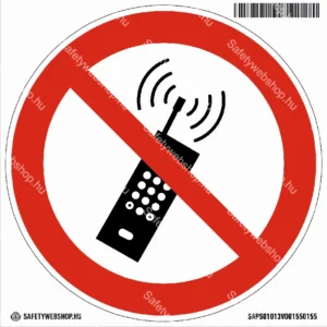 Mobiltelefon használata tilos! matrica (ISO 7010-P013 piktogram)