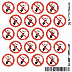 Mobiltelefon használata tilos! matrica (ISO 7010-P013 piktogram)