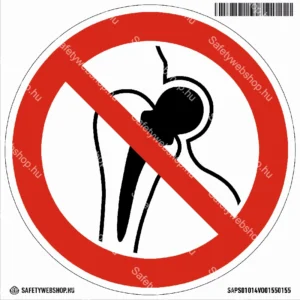 Fém implantátummal rendelkezőknek belépni tilos! matrica (ISO 7010-P014 piktogram)