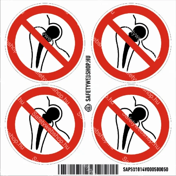 Fém implantátummal rendelkezőknek belépni tilos! matrica (ISO 7010-P014 piktogram) - Image 3