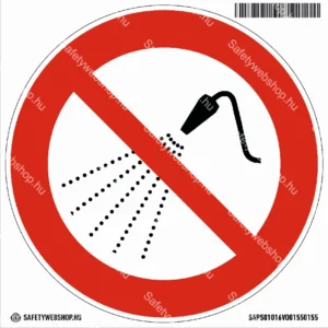 Vízzel locsolni tilos! matrica (ISO 7010-P016 piktogram)