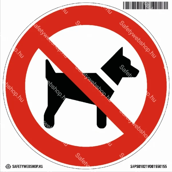 Kutyát bevinni tilos! matrica (ISO 7010-P021 piktogram)