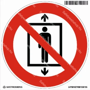 Teherfelvonó! Személyszállítás tilos! matrica (ISO 7010-P027 piktogram)