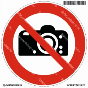 Fényképezni tilos! matrica (ISO 7010-P029 piktogram)