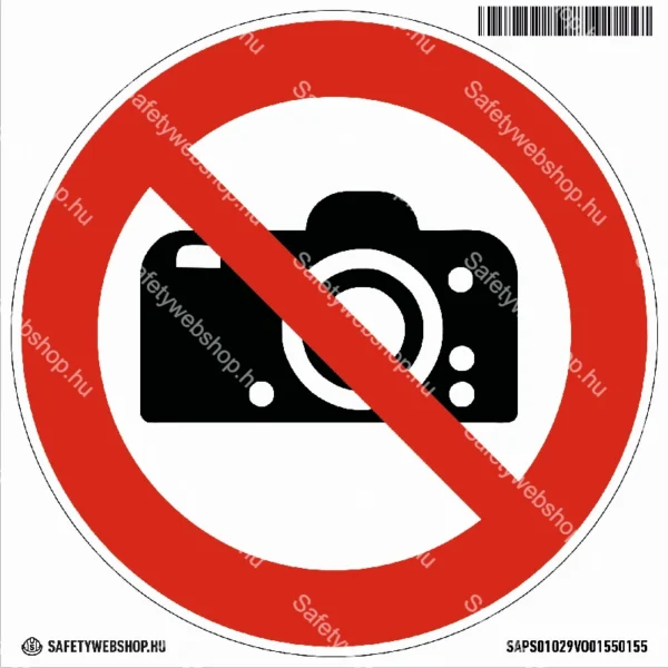 Fényképezni tilos! matrica (ISO 7010-P029 piktogram)