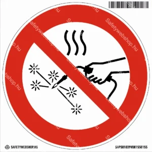 Tűzveszélyes munkák végzése tilos! matrica (ISO 7010-P039 piktogram)