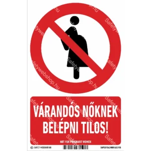 Várandós nőknek belépni tilos! matrica / tábla (ISO 7010-P042 piktogram + felirat)