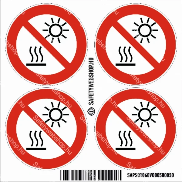 Közvetlen napfénynek kitenni vagy forró felületre tenni tilos! matrica (ISO 7010-P068 piktogram) - Image 3