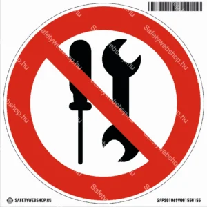 A felhasználók nem karbantarthatják! matrica (ISO 7010-P069 piktogram)