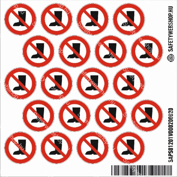 Védőlábbelivel belépni tilos! matrica (piktogram) - Image 2