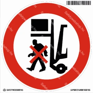 Felemelt teher alatt tartózkodni tilos! matrica (piktogram)