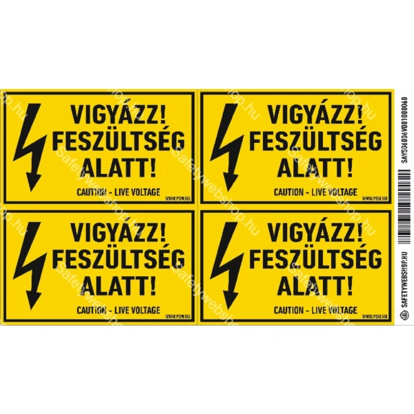 Vigyázz! Feszültség alatt! matrica / tábla - Image 2