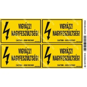 Vigyázz! Nagyfeszültség! matrica / tábla