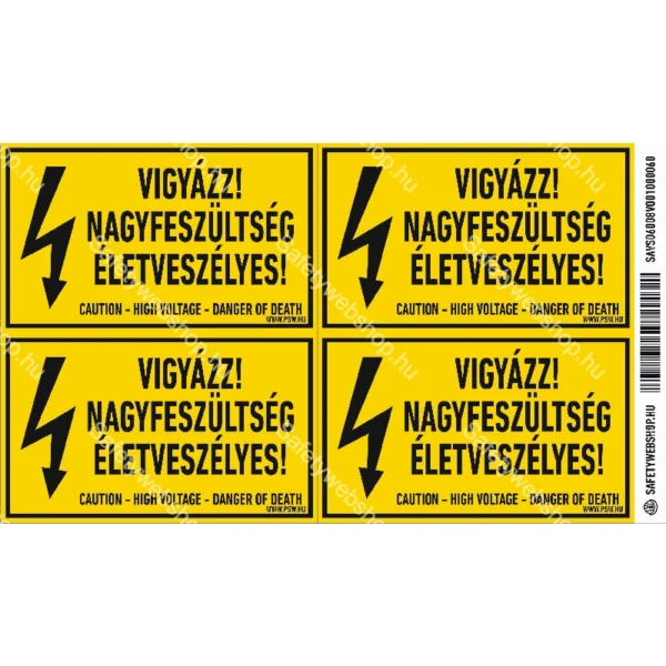 Vigyázz! Nagyfeszültség! Életveszélyes! matrica / tábla - Image 2