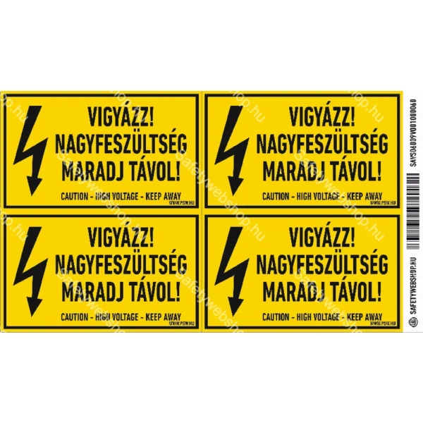 Vigyázz! Nagyfeszültség! Maradj távol! matrica / tábla - Image 2