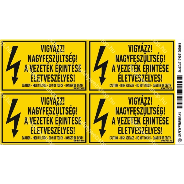 Vigyázz! Nagyfeszültség! A vezeték érintése életveszélyes! matrica / tábla - Image 2