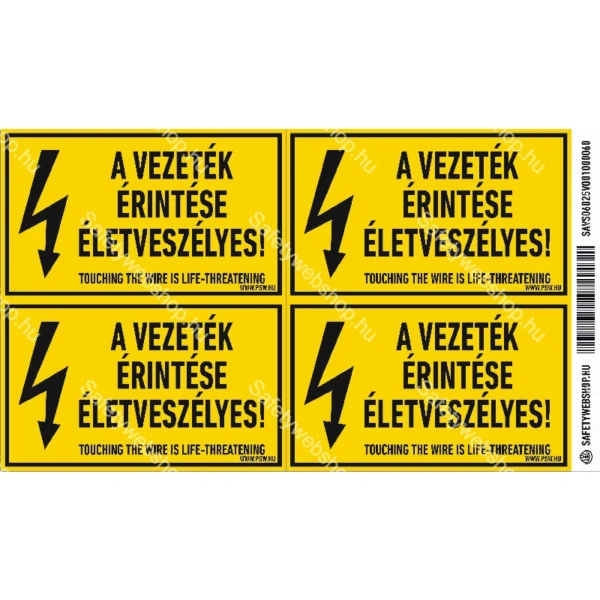 A vezeték érintése életveszélyes! matrica / tábla - Image 2
