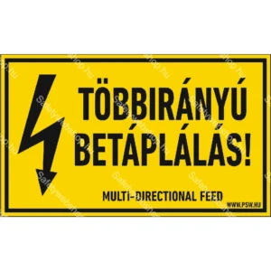 Többirányú betáplálás! matrica / tábla