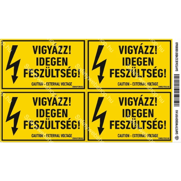 Vigyázz! Idegen feszültség! matrica / tábla - Image 2