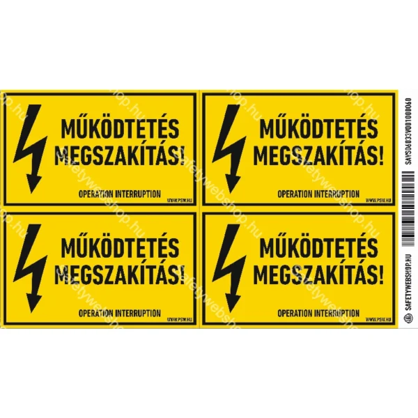 Működtetés megszakítás! matrica / tábla - Image 2