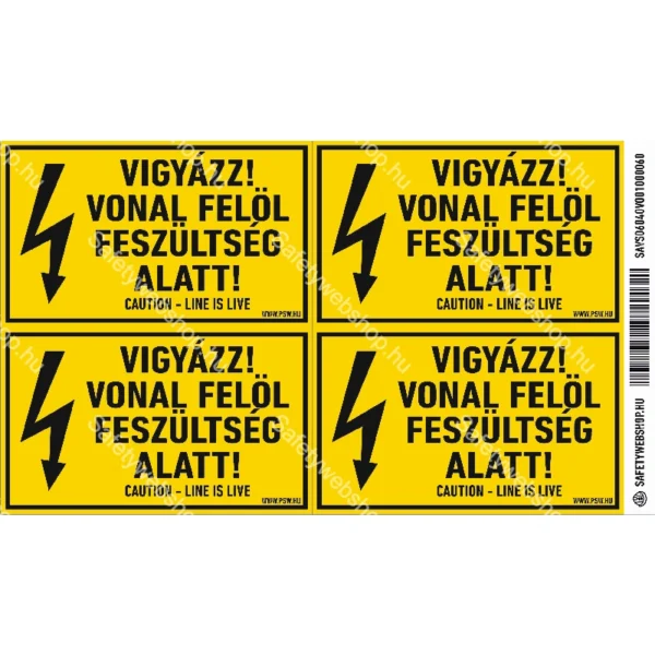 Vigyázz! Vonal felől feszültség alatt! matrica / tábla - Image 2