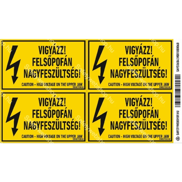 Vigyázz! Felsőpofán nagyfeszültség! matrica / tábla - Image 2