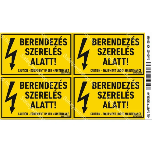Berendezés szerelés alatt! matrica / tábla - Image 2