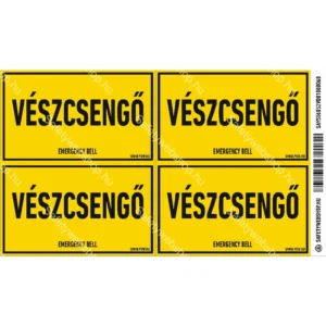Vészcsengő matrica / tábla