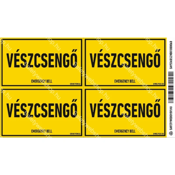 Vészcsengő matrica / tábla - Image 2