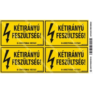 Kétirányú feszültség! matrica / tábla