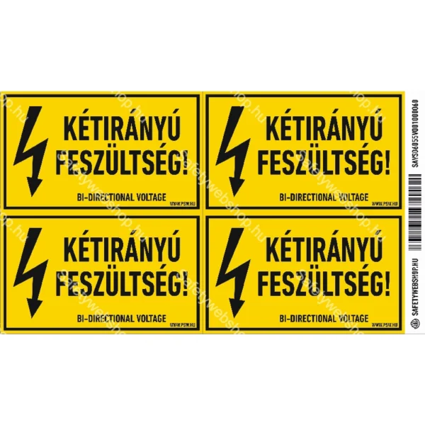 Kétirányú feszültség! matrica / tábla - Image 2