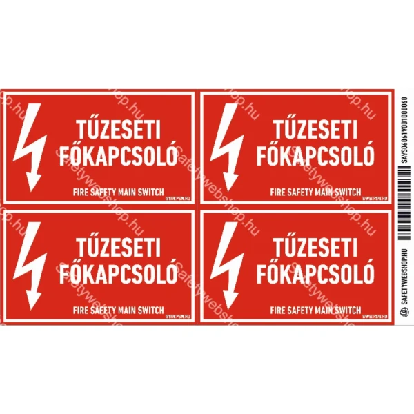 Tűzeseti főkapcsoló matrica / tábla - Image 2