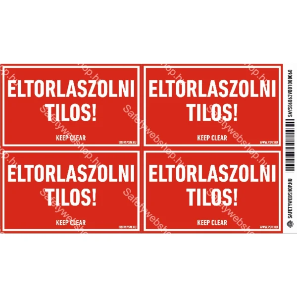 Eltorlaszolni tilos! matrica / tábla - Image 2