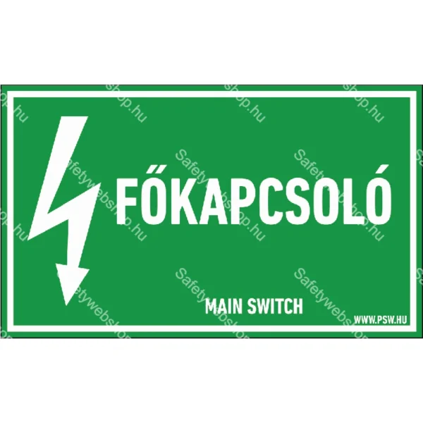 Főkapcsoló matrica / tábla