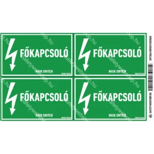 Főkapcsoló matrica / tábla