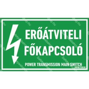 Erőátviteli főkapcsoló matrica / tábla