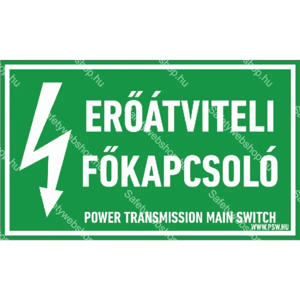 Erőátviteli főkapcsoló matrica / tábla