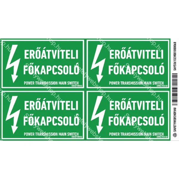 Erőátviteli főkapcsoló matrica / tábla - Image 2