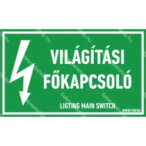 Világítási főkapcsoló matrica / tábla