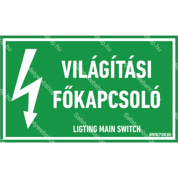 Világítási főkapcsoló matrica / tábla