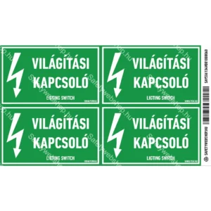 Világítási kapcsoló matrica / tábla
