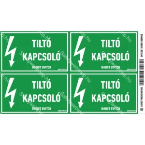 Tiltó kapcsoló matrica / tábla