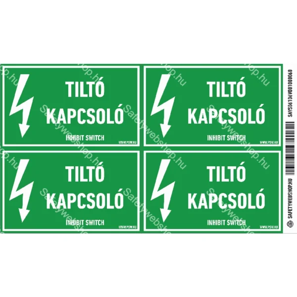 Tiltó kapcsoló matrica / tábla - Image 2