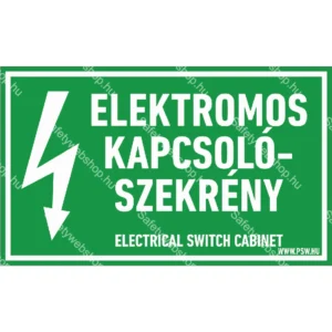 Elektromos kapcsolószekrény matrica / tábla