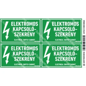 Elektromos kapcsolószekrény matrica / tábla