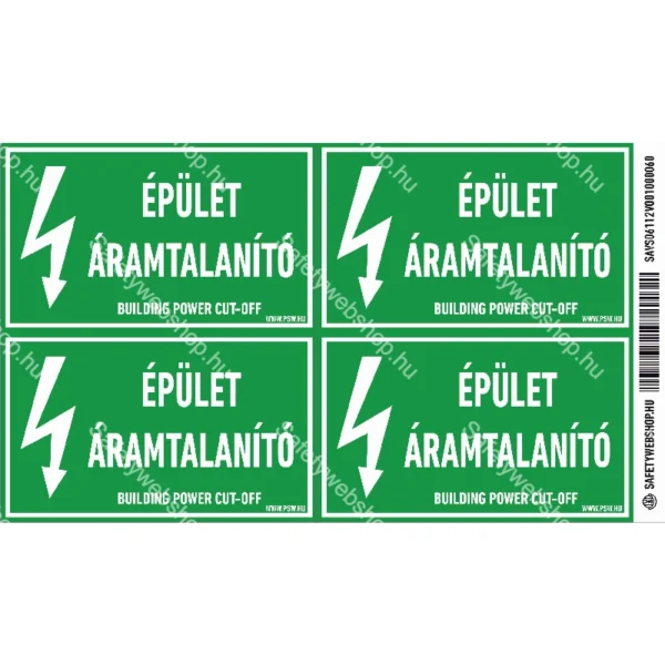 Épület áramtalanító matrica / tábla - Image 2